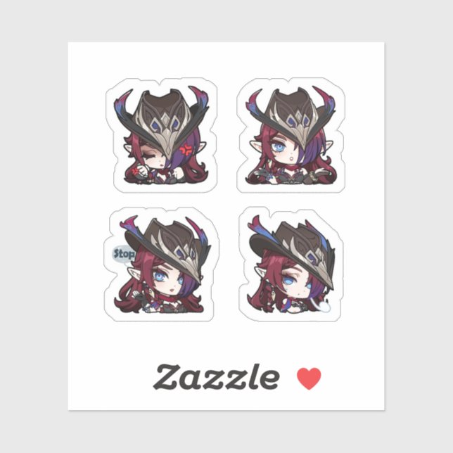 Chasca Genshin Impact 4er Stickerbogen  Aufkleber (Blatt)