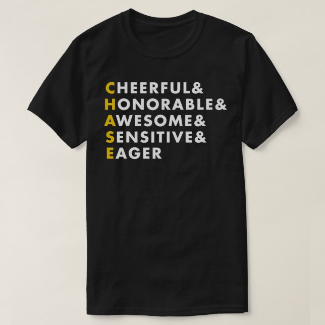 Chase Personalisiert Name Gift T-Shirt (Design vorne)