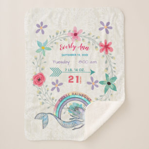 Chase Rainbows Baby Girl Statistiken Wasserfarben- Sherpadecke