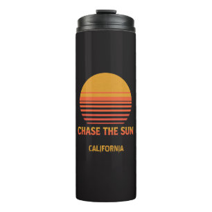 Chase The Sun Retro Sonnenuntergang 70er Jahre Ben Thermosbecher