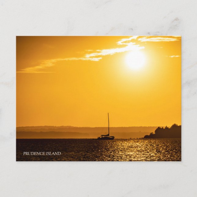 Chase Way Sunset Prudence Island Postkarte (Vorderseite)