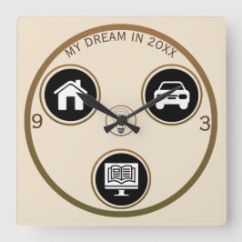 Chase Your Dreams Personal Wall Clock Quadratische Wanduhr