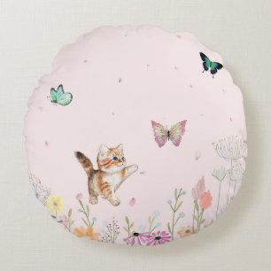 Chasing Butterflies Rundes Kissen