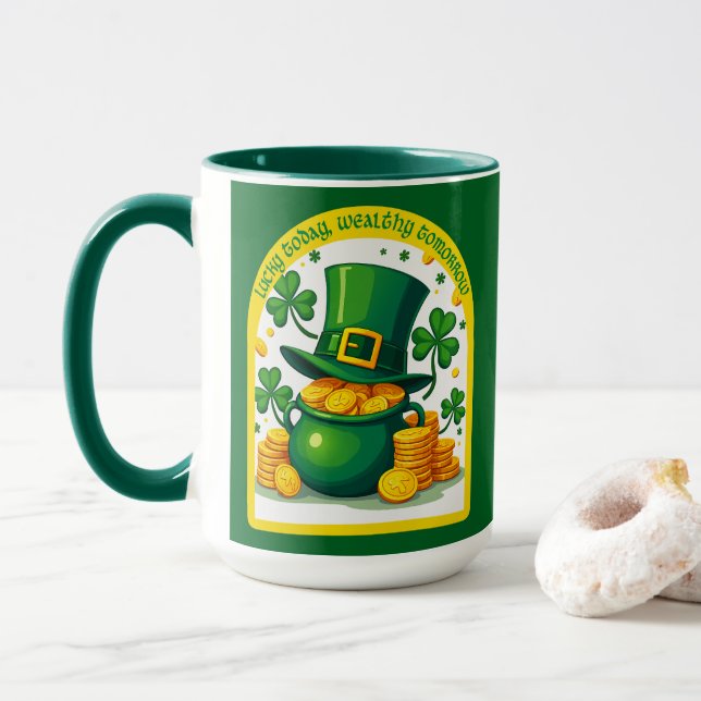Chasing Luck Catching Cash St Patrick’s - caneca Tasse (Mit Donut)