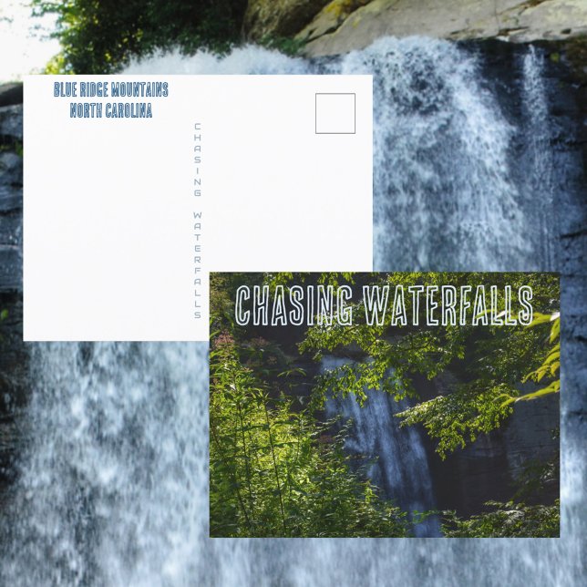 Chasing Waterfall Blue Ridge Mountains N Carolina Postkarte (Von Creator hochgeladen)