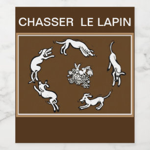 Chasser le lapin Jagdkaninchen Weinetikett