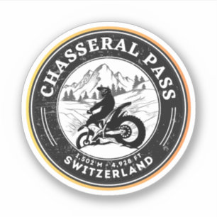 Chasseral Pass Schweizer Alpen Motorradtour Aufkleber