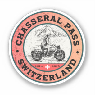 Chasseral Pass Schweizer Alpen Motorradtour Aufkleber