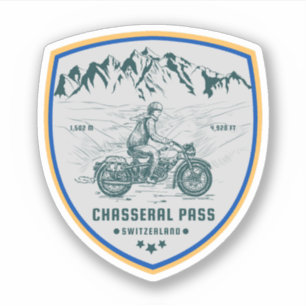 Chasseral Pass Schweizer Alpen Motorradtour Aufkleber