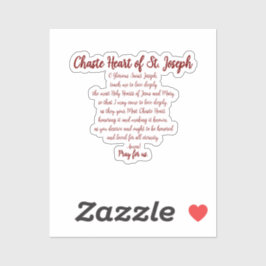 Chaste Heart Prayer Vinyl Sticker