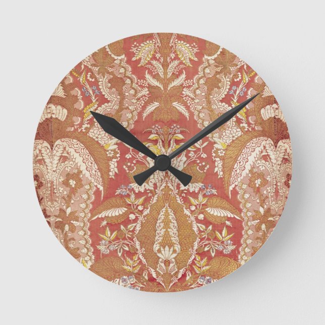 Chasuble, Spitzenseide, gemustert, Frankreich, c.1 Runde Wanduhr (Vorderseite)