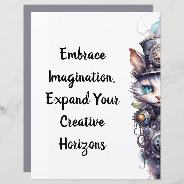 Chat 1 Kitten und top hat Aquarell (Vorne/Hinten)