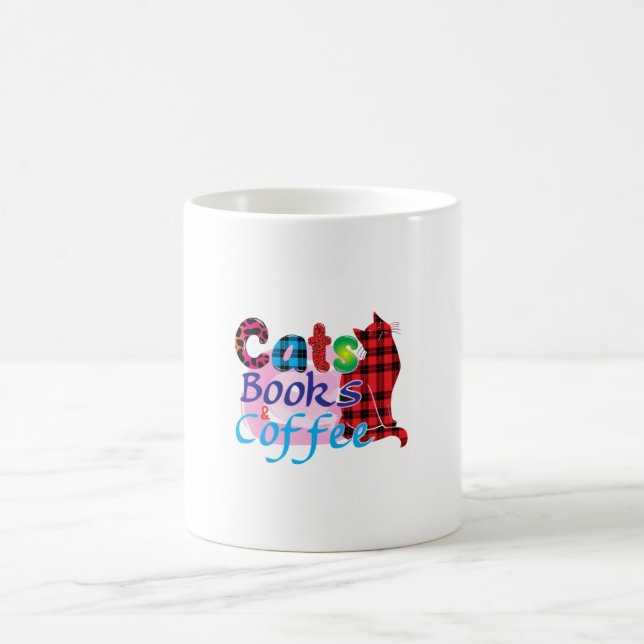 Chat Art Cats Books Coffee_2 Kaffeetasse (Mittel)