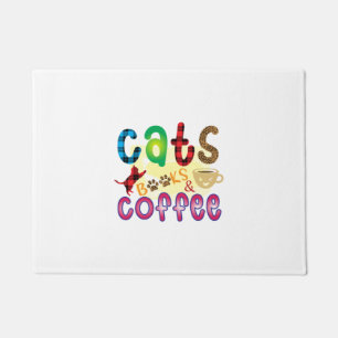 Chat Art Cats Bücher Kaffee Fußmatte