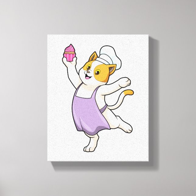 Chat as Cook with Cooking Schürze & Muffin Leinwanddruck (Vorderseite)