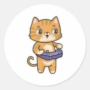 Chat beim Spielen mit Controller Runder Aufkleber