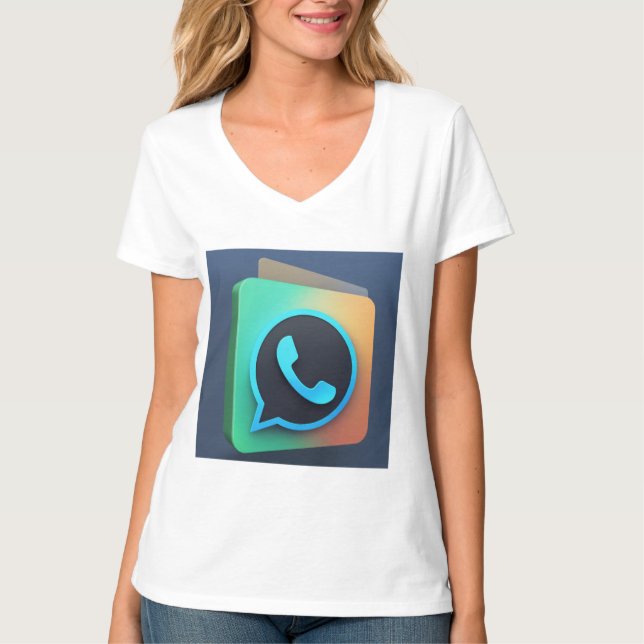 Chat Chic: WhatsApp Icon T - Shirt (Vorderseite)