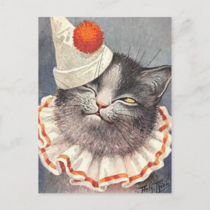 Chat Clown Postkarte