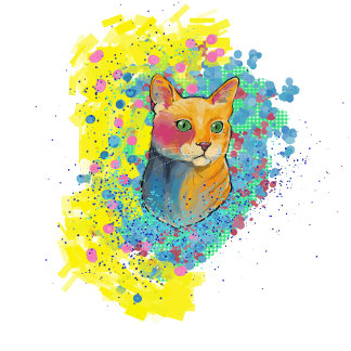 chat coloré fleecedecke