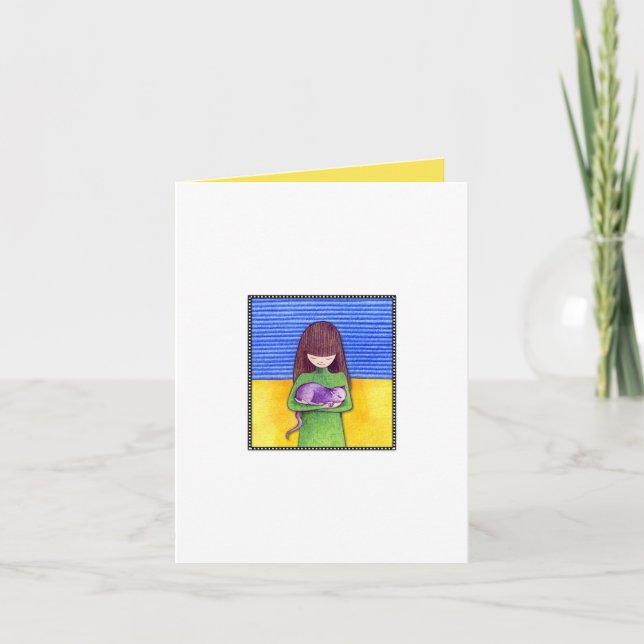 Chat Cuddle Note Card Karte (Vorderseite)