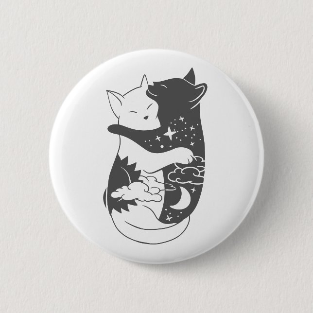 Chat Day Cat Nacht Illustration - Hintergrund ausw Button (Vorderseite)