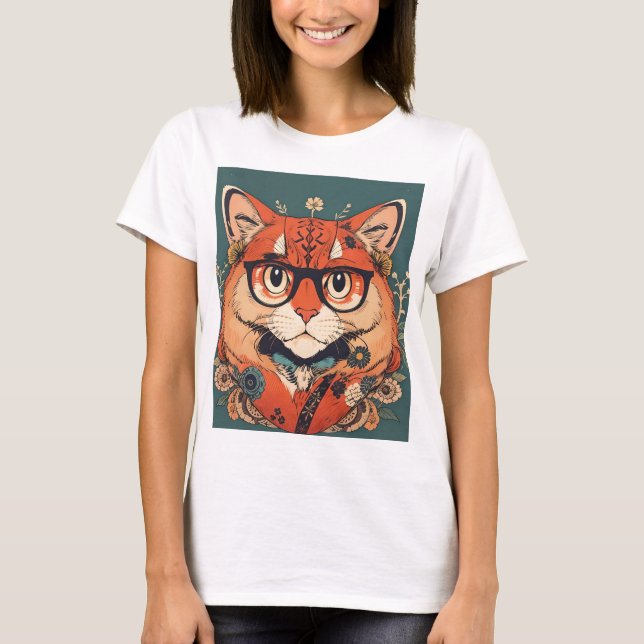 Chat-Design T-Shirt (Vorderseite)
