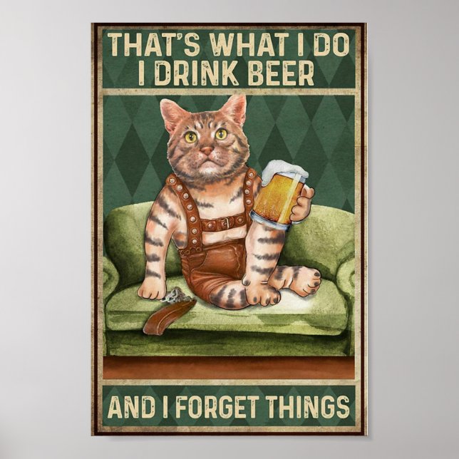 Chat Drink Bier Vintag Poster (Vorne)