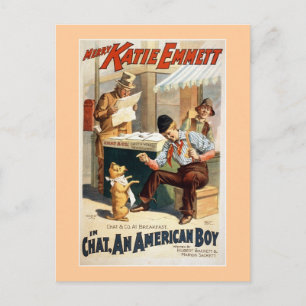 Chat, ein amerikanischer Junge Vintage-Theaterplak Postkarte