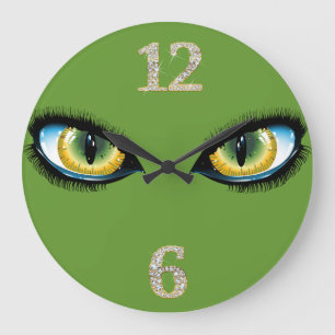 Chat Eyes Wall Clock Große Wanduhr