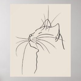 Chat Gesicht minimalistische moderne Linie Kunst Poster