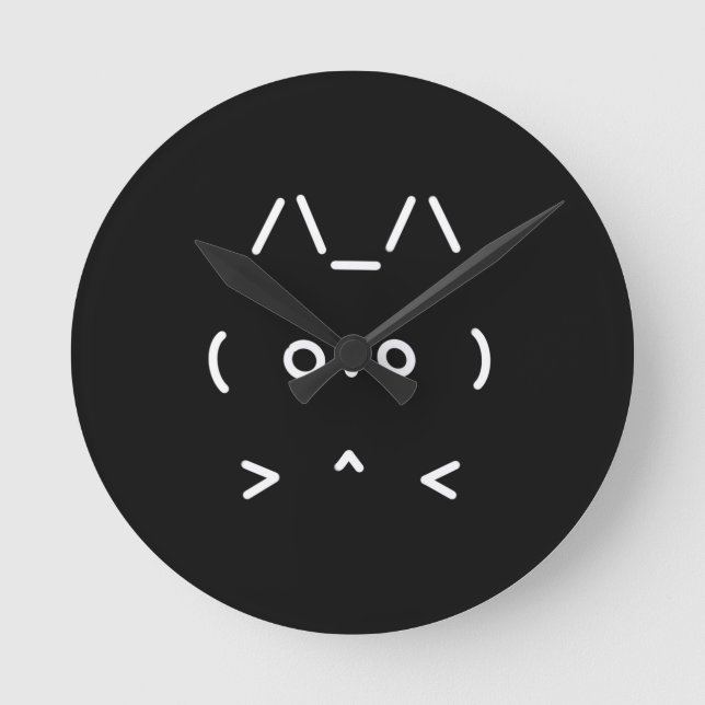 Chat GPT High-Tech AI Wall Clock - schwarz Runde Wanduhr (Vorderseite)