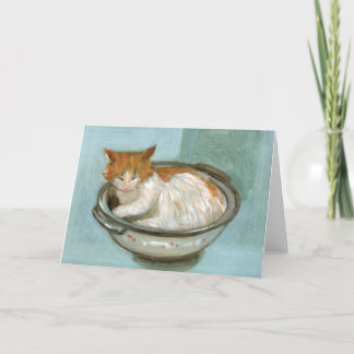 Chat in Casserole Grußkarte Karte