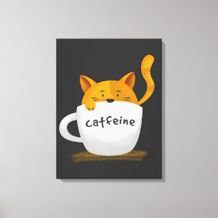 Chat in Kaffee Tasse Leinwand