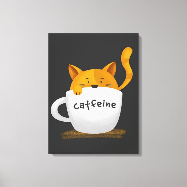 Chat in Kaffee Tasse Leinwand (Vorderseite)