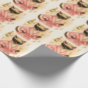 Chat-Junggeselinnen-Abschied im rosa Thema Geschenkpapier