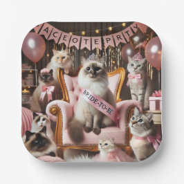 Chat-Junggeselinnen-Abschied im rosa Thema Pappteller