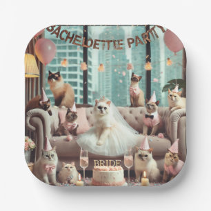 Chat-Junggeselinnen-Abschied im rosa Thema Pappteller