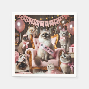 Chat-Junggeselinnen-Abschied im rosa Thema Serviette