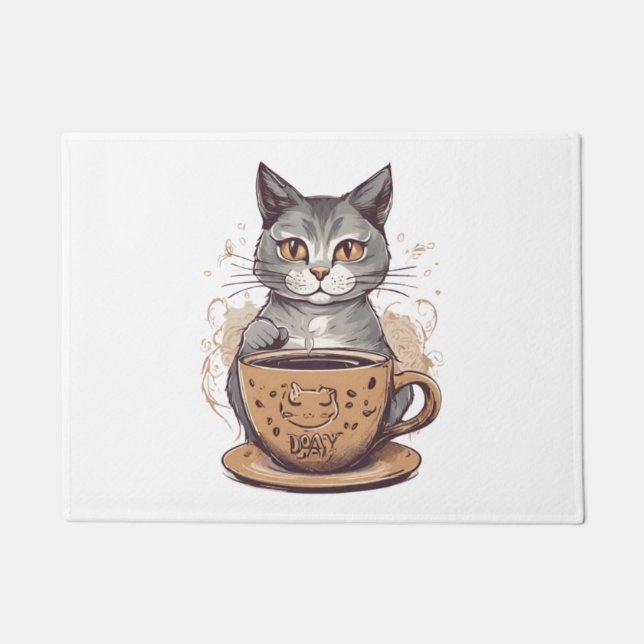 Chat-Kaffee Fußmatte (Vorderseite)
