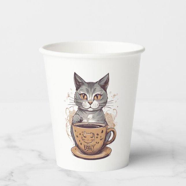 Chat-Kaffee Pappbecher (Vorderseite)