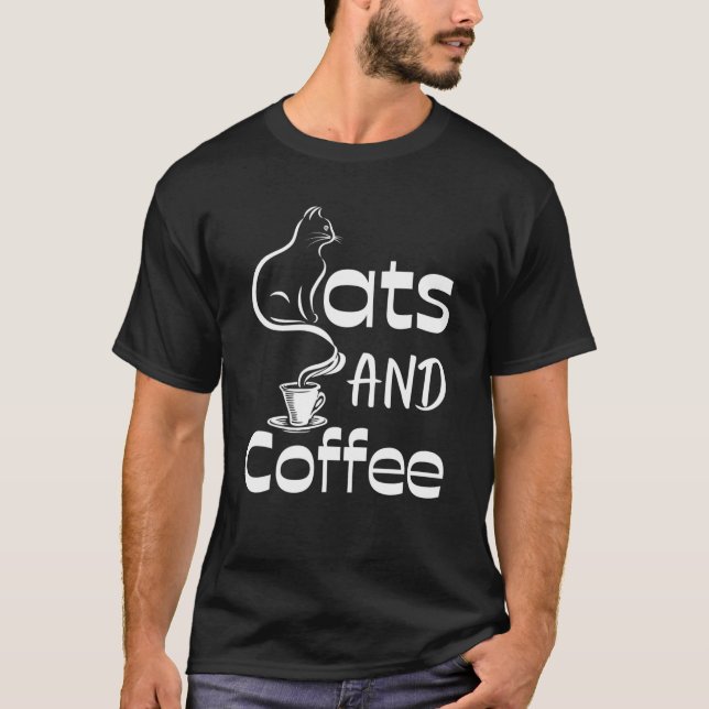 Chat Kaffee Tasse Cool Chat Kaffee Lover T-Shirt (Vorderseite)