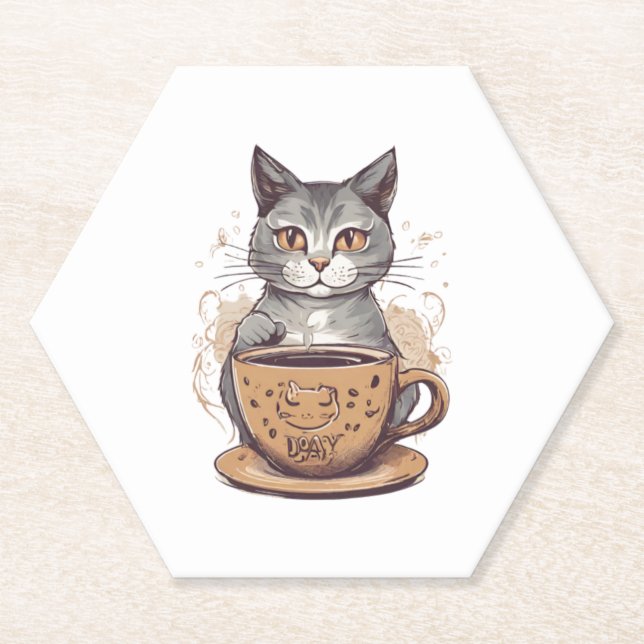 Chat-Kaffee Untersetzer (Vorderseite)