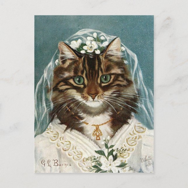 Chat La mariée Postkarte (Vorderseite)