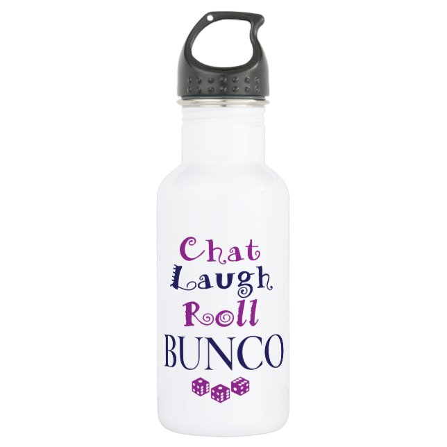 Chat, Lachen, Rolle - bunco Edelstahlflasche (Vorderseite)