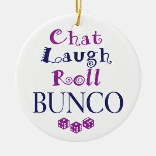 Chat, Lachen, Rolle - bunco Keramik Ornament