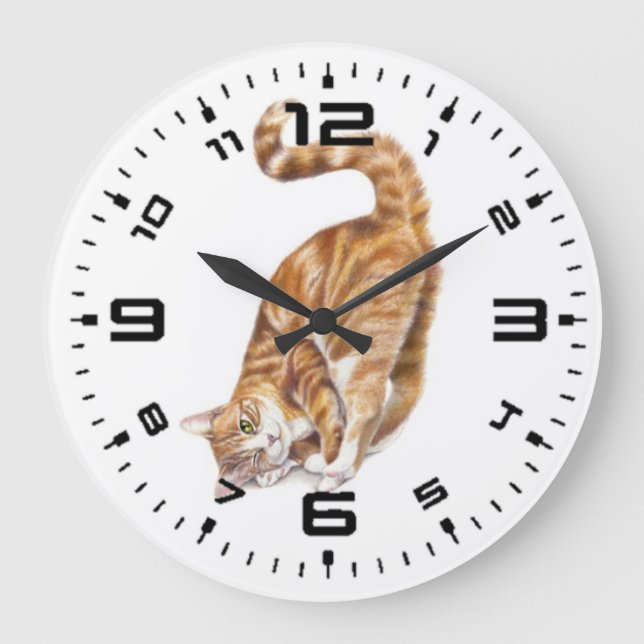 Chat-Liebe Acrylwand-Uhr Große Wanduhr (Vorderseite)