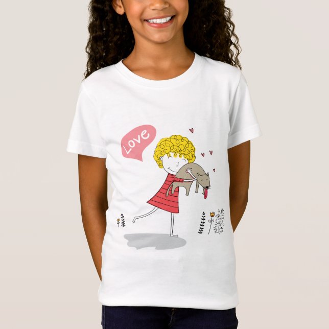 Chat Liebe Kaffee T-Shirt (Vorderseite)