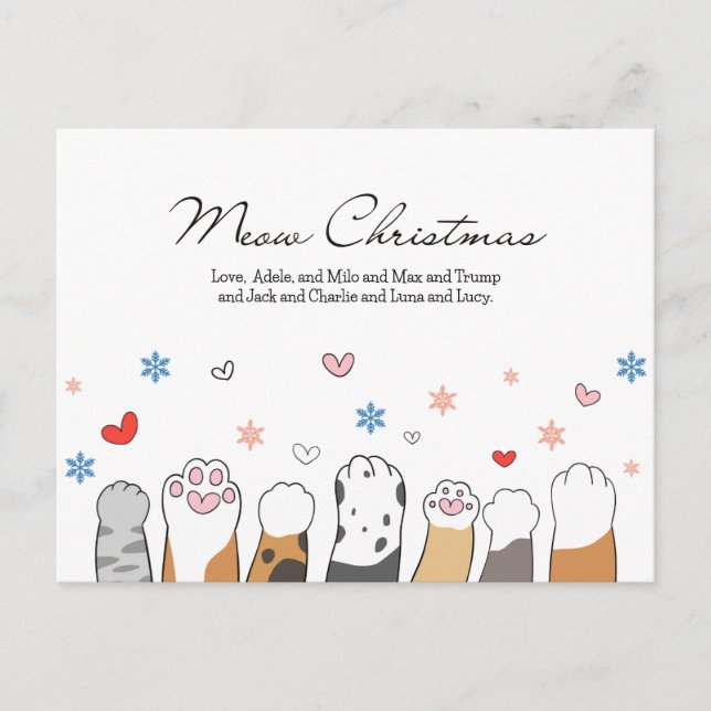 Chat Lover Christmas Card Tierlover Postkarte (Vorderseite)