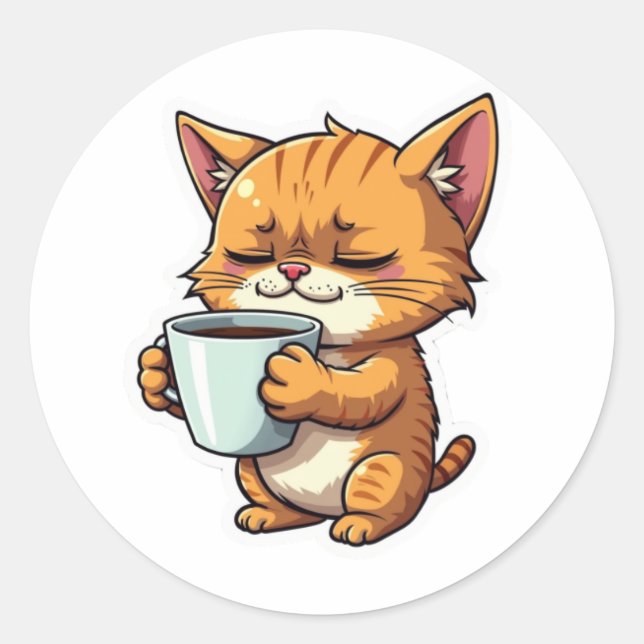 Chat lustig runder aufkleber (Vorderseite)