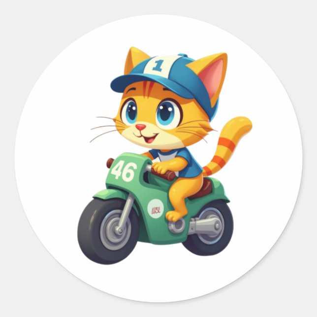 Chat lustig runder aufkleber (Vorderseite)